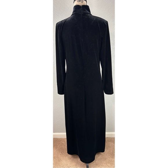 Express Vintage 90s Y2K Tricot Velvet Effect Maxi Dress Black Whimsigoth 9/10 - Picture 7 of 8